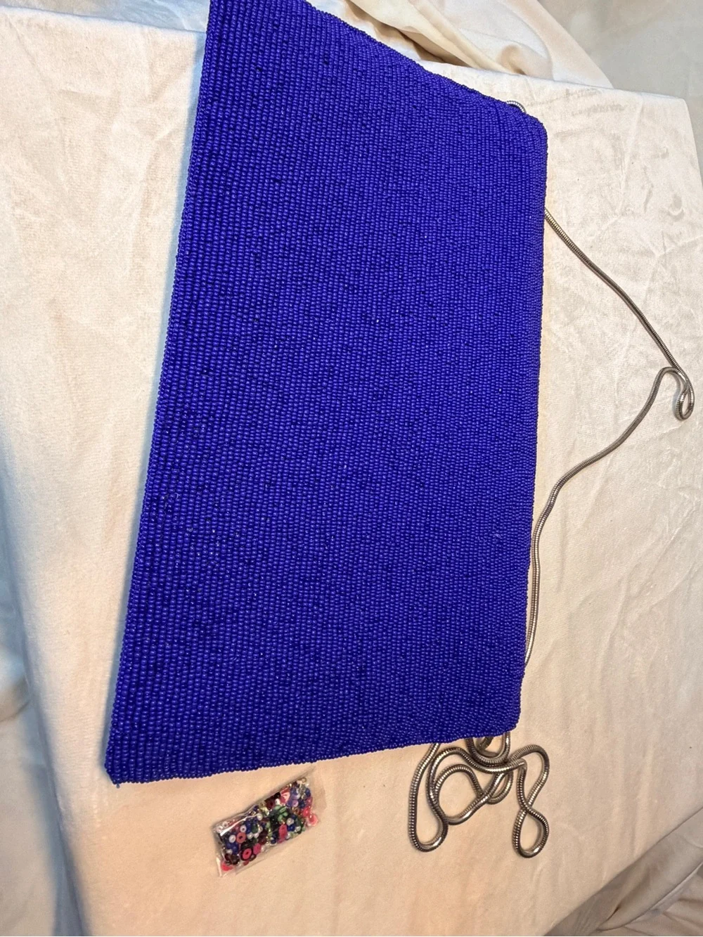 Ricki Designs of California   Freida Statement Clutch - Blue with Pink Flower